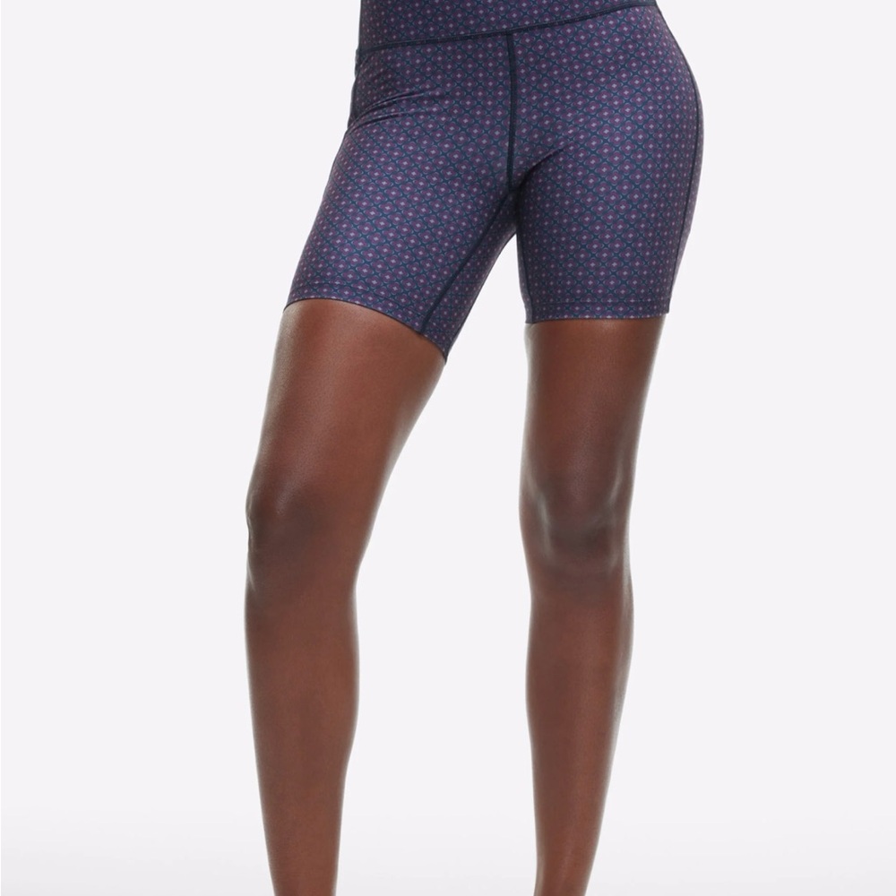 Navy Patterned Women's Shorts